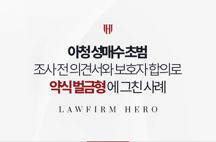 아청 성매수 초범 | 조사 전 의견서와 보호자 합의로 약식 벌금형에 그친 사례