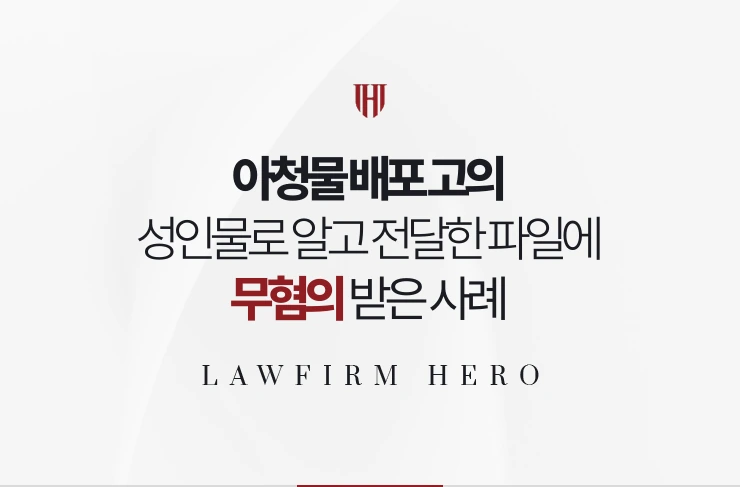 아청물 배포 고의 | 성인물로 알고 전달한 파일에 아청물이 섞여 있었던 사례