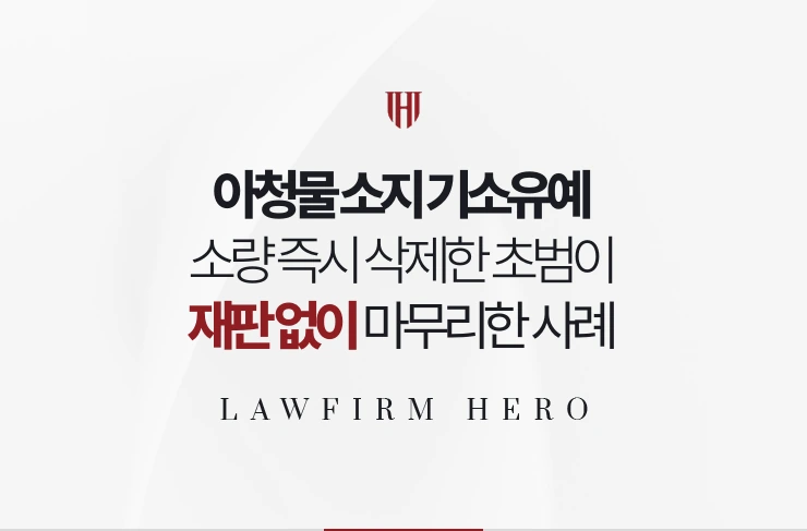 아청물 소지 기소유예 | 소량을 즉시 삭제한 초범이 재판 없이 마무리한 사례
