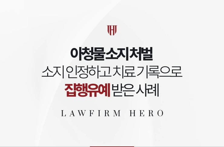 아청물 소지 처벌 | 소지 사실을 인정하고 치료 기록으로 집행유예 받은 사례